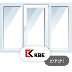 Пластиковые окна KBE Expert, трехстворчатые 2000*1400