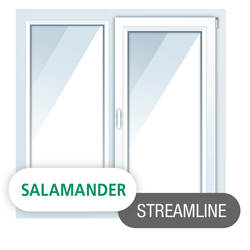 Пластиковые окна Salamander Streamline (Германия), двухстворчатые 1400*1400