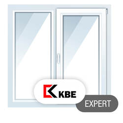 Пластиковые окна KBE Expert, двухстворчатые 1400*1400